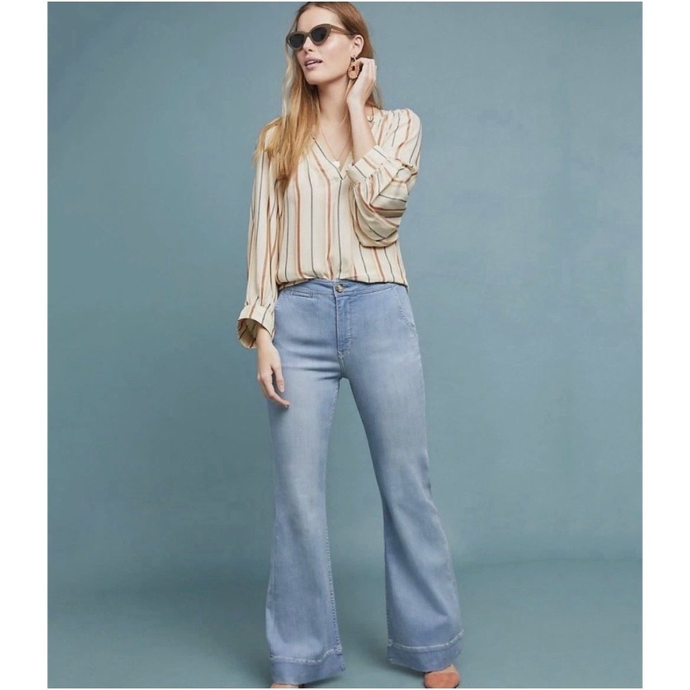 Pilcro and the Letterpress High Rise Bootcut Trouser Jeans Light Wash Size 29x31 - Picture 1 of 16